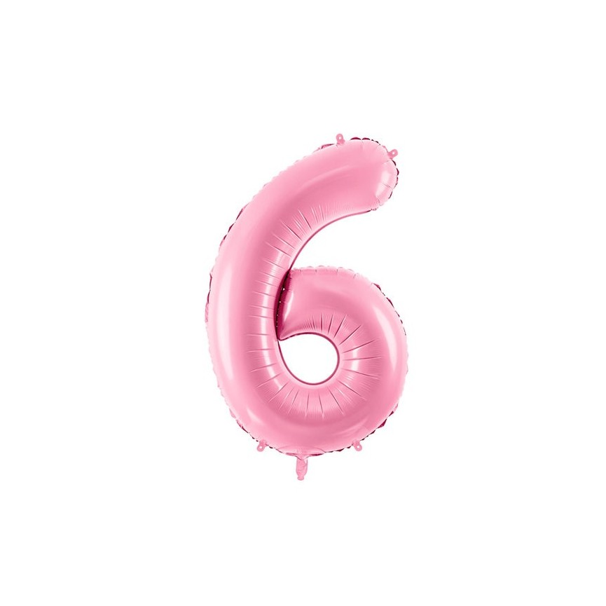 Pastel Pink Mylar Ballon Number 6