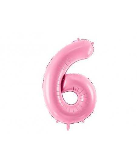 Pastel Pink Mylar Ballon Number 6