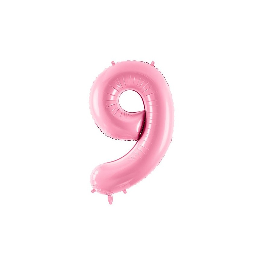 Pastel Pink Mylar Ballon Number 9