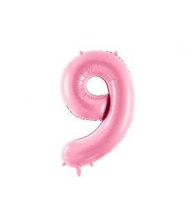 Pastel Pink Mylar Ballon Number 9