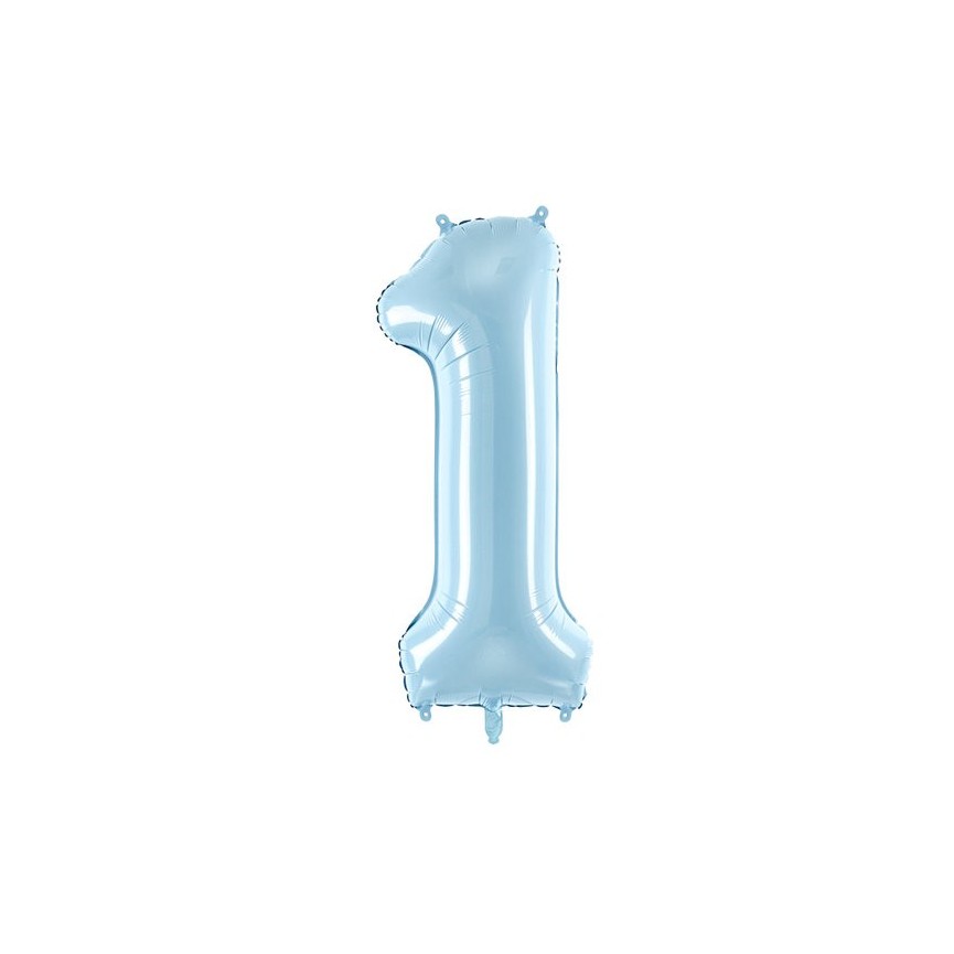 Pastel Blue Mylar Ballon Number 1