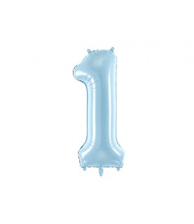 Mylarfilm Pastel Blaue Luftballon Nummer 1