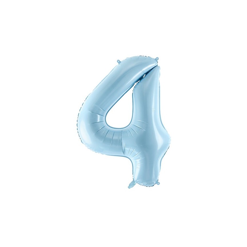 Ballon Mylar Bleu Pastel Chiffre 4