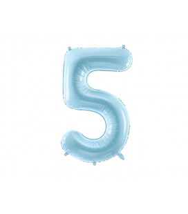 Pastel Blue Mylar Ballon Number 5