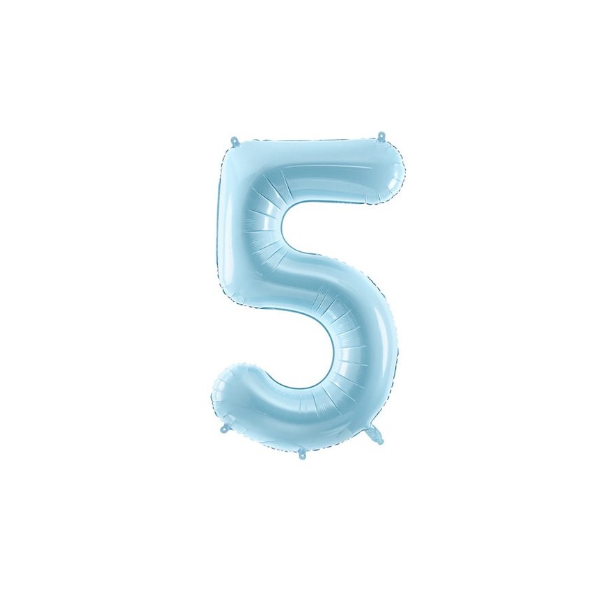 Pastel Blue Mylar Ballon Number 5