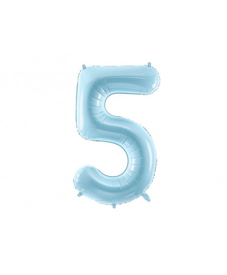 Pastel Blue Mylar Ballon Number 5