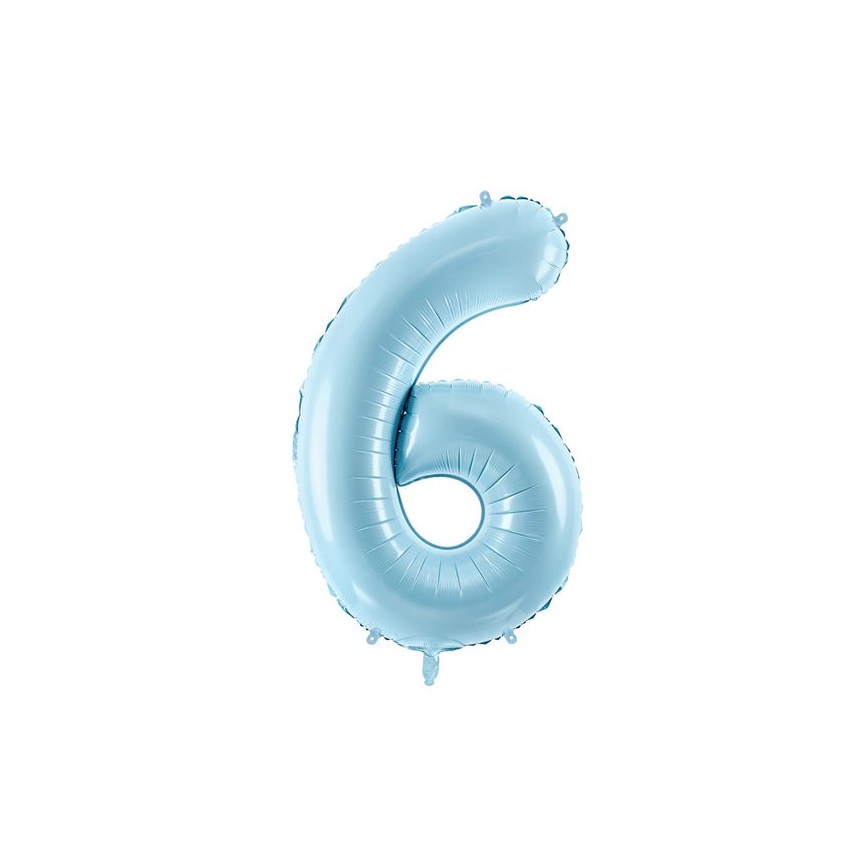 Pastel Blue Mylar Ballon Number 6