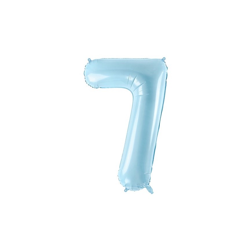 Ballon Mylar Bleu Pastel Chiffre 7