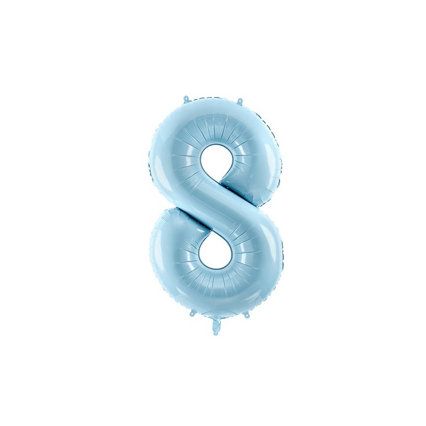 Pastel Blue Mylar Ballon Number 8