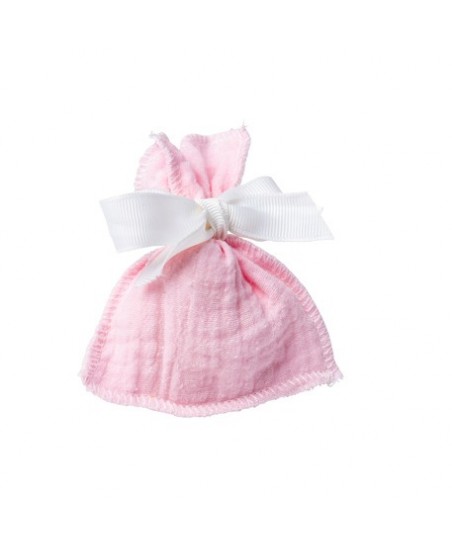 4 Cotton Cotton Gauze Pouches - Pastel Pink