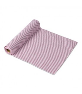 Pastel Pink Striped Linen Table Runner