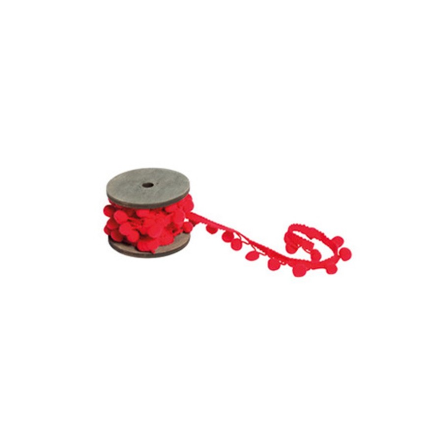 Peru Pompom Ribbon - Red