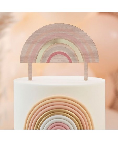 Wooden & Acrylic Rainbow Cake Topper